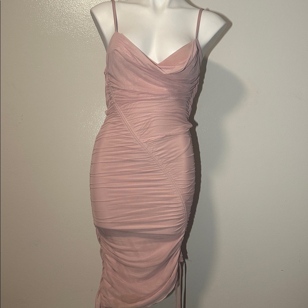 Pink Ruched Women's Dress